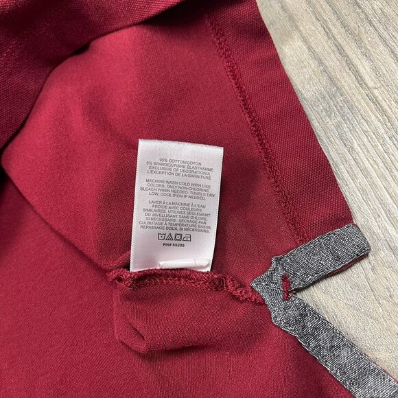 Express Mens Stretch Pique Polo Shirt Large Short Sleeve Red Casual Top - Picture 4 of 6